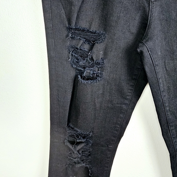 Frame Denim Black Ripped Skinny Jeans NWT - Picture 14 of 15